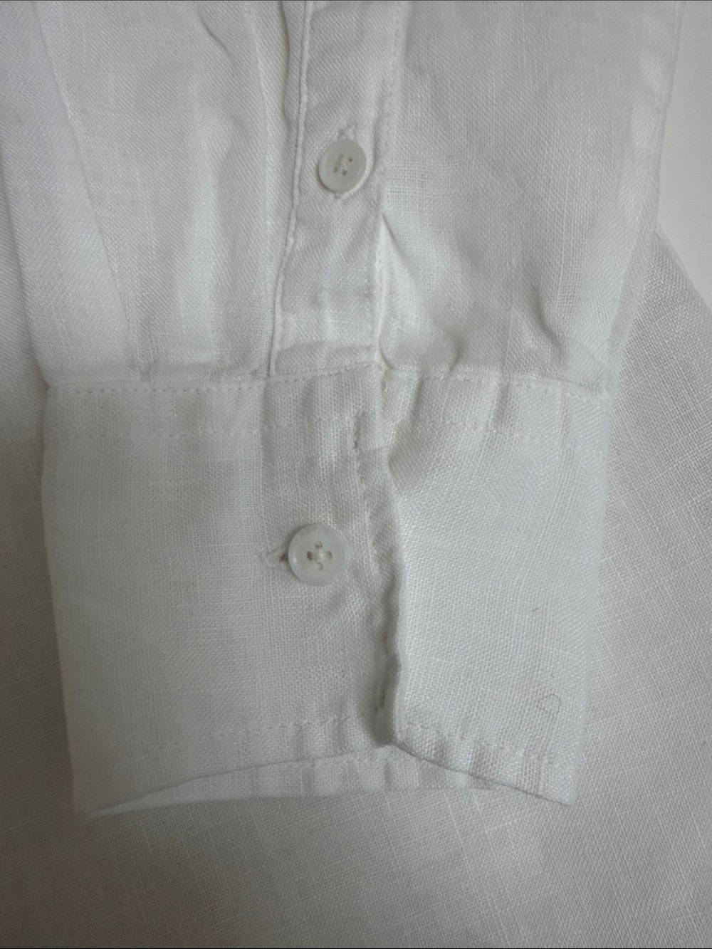 Talbots Linen White Eyelet Button-Up - Picture 5 of 7